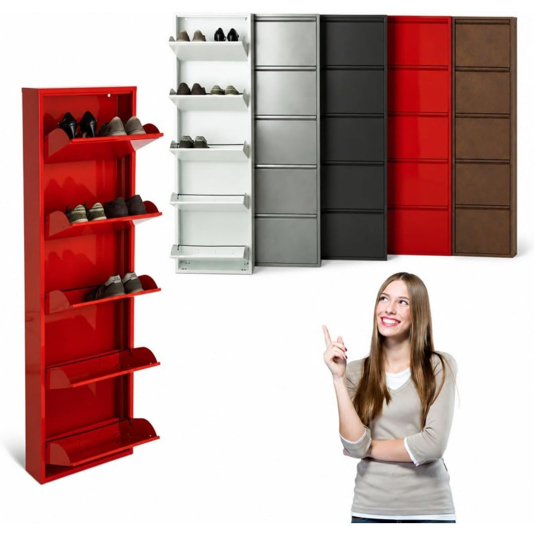 Geschlossener Stauraum an dem Schuhschrank mit 50 x 15 x 169 cm