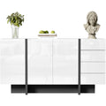 Sideboard mit 2 Tueren, 4 Schubladen und glaenzenden Oberflaechen