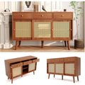 Sideboard mit Schiebetueren, Schubladen und Holzbeinen