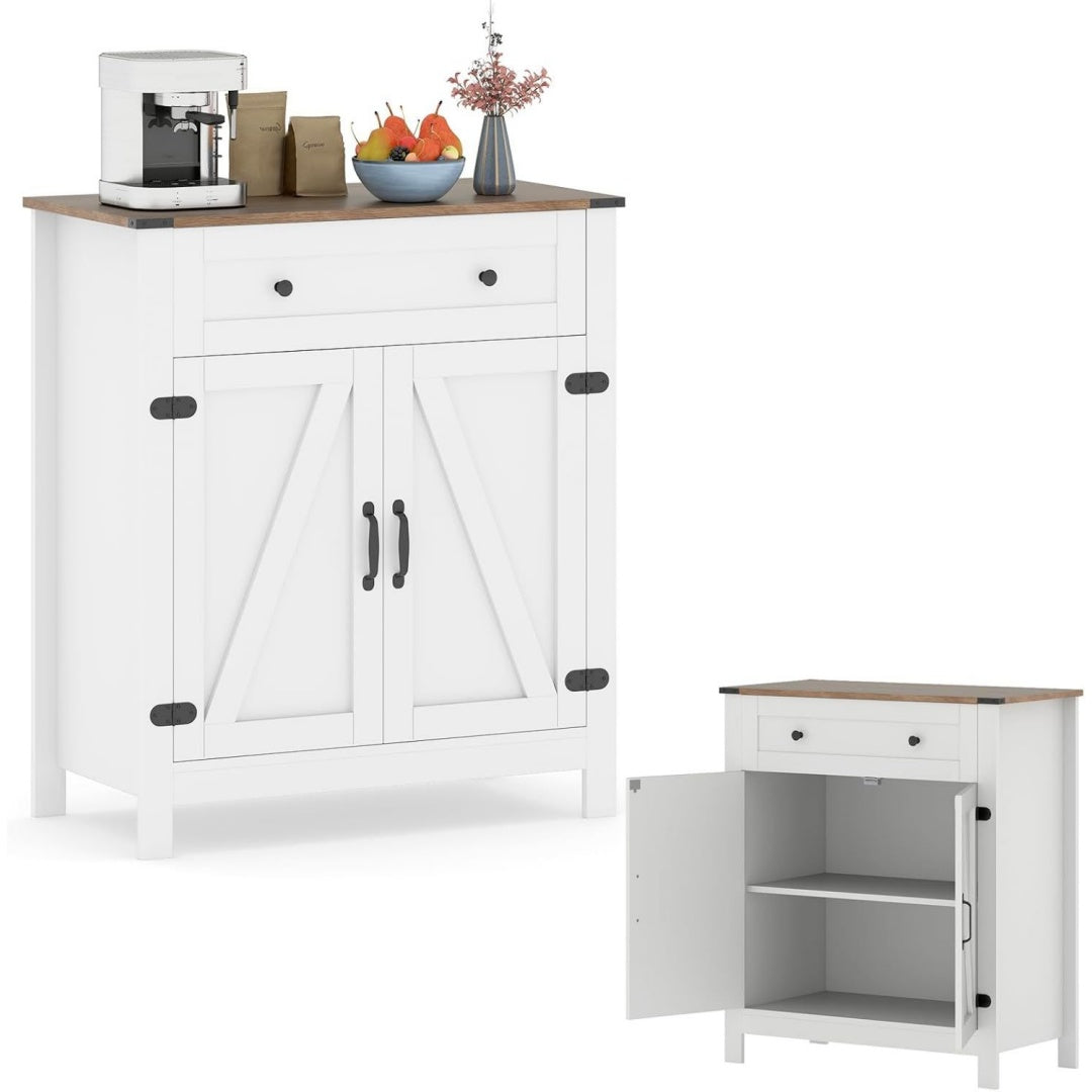 Das Sideboard vereint Form und eine Schublade