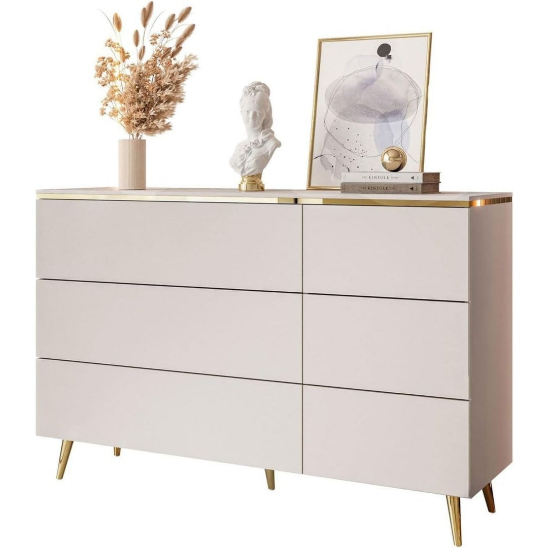 Sideboard mit 6 Schubladen und glaenzenden Oberflaechen