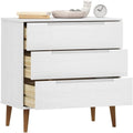 Sideboard mit den Massen 80 x 40 x 80 cm in Weiss und Naturbraun