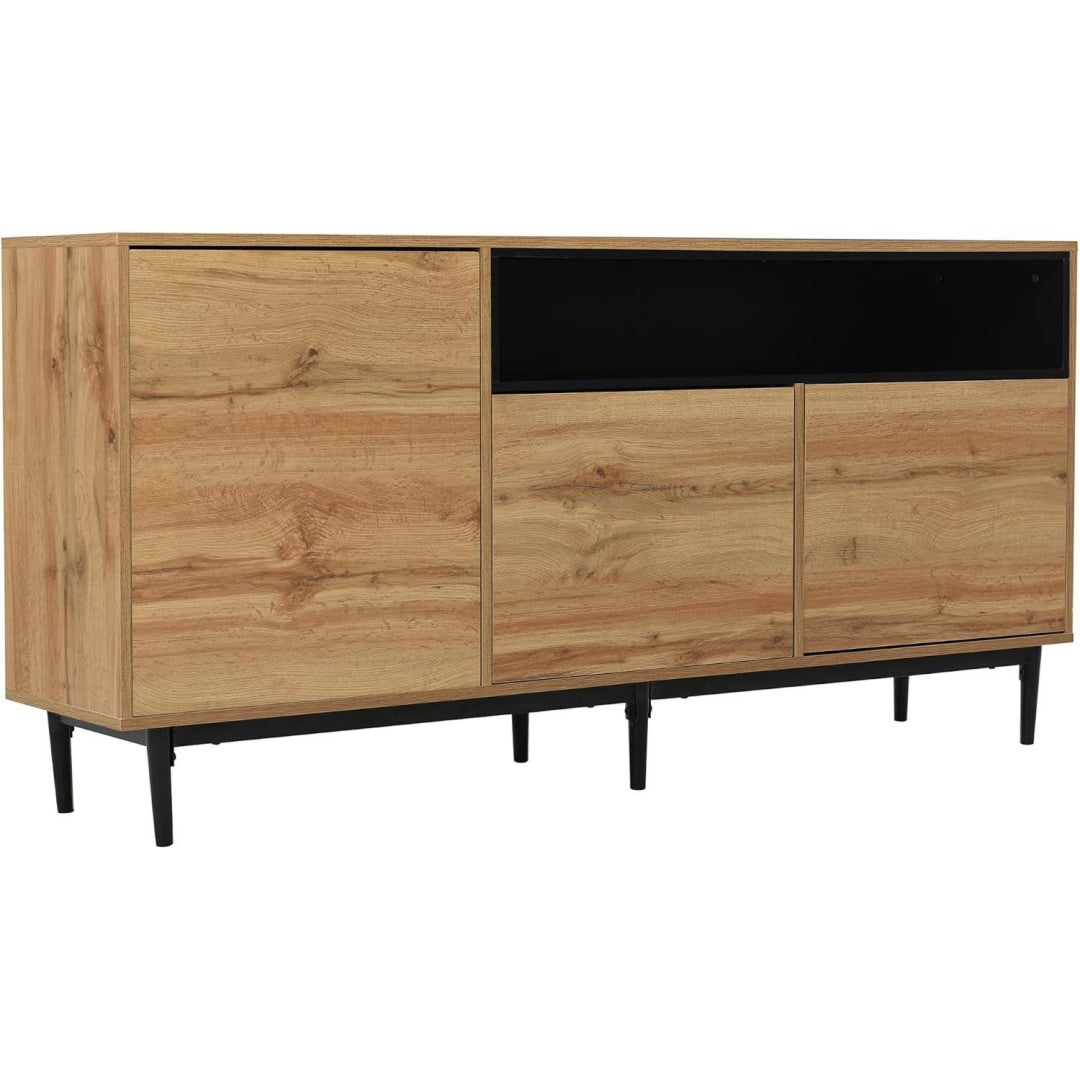 Hoehenverstellung und 3 Tueren an dem Sideboard