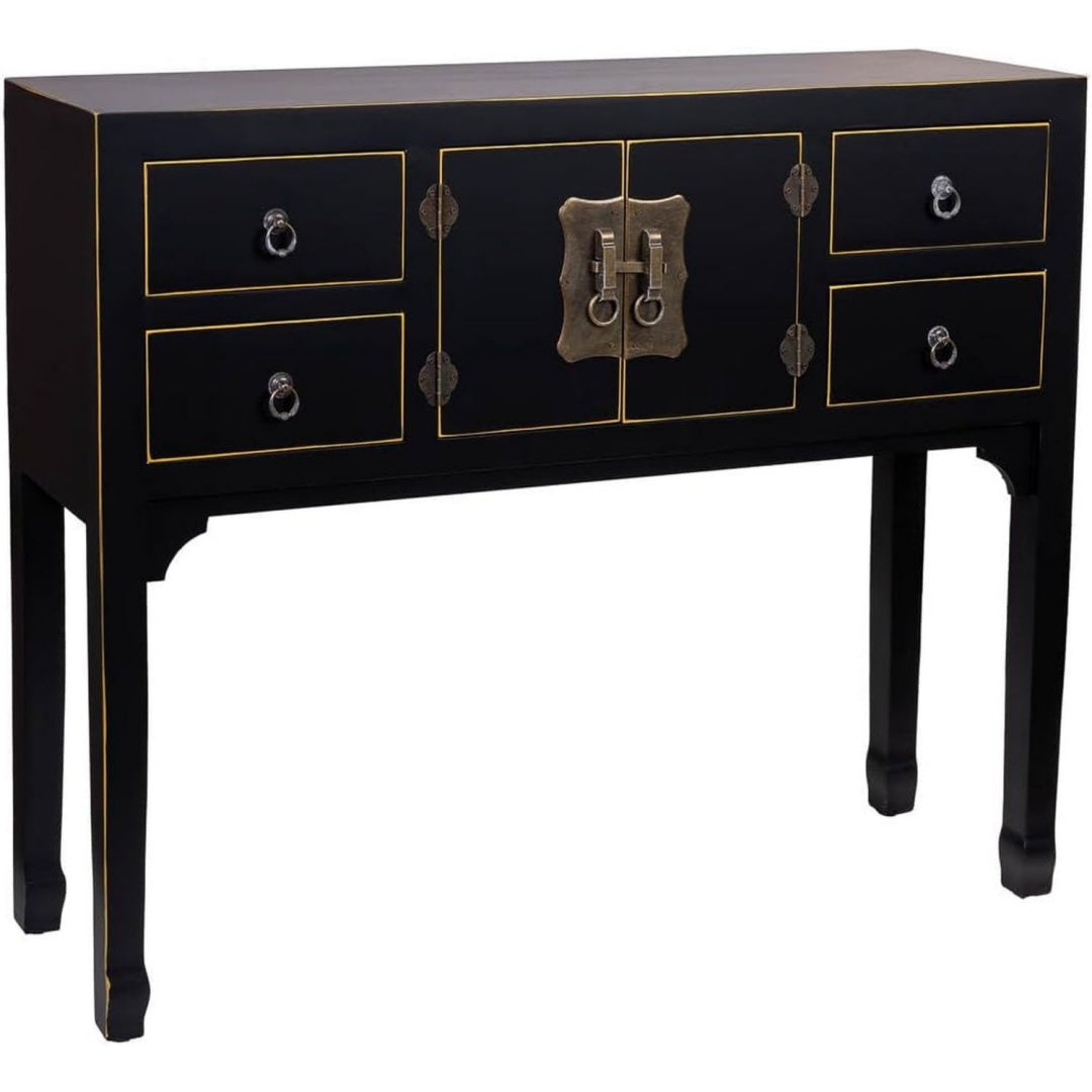 Eine Gestaltung in Schwarz kennzeichnet das Sideboard