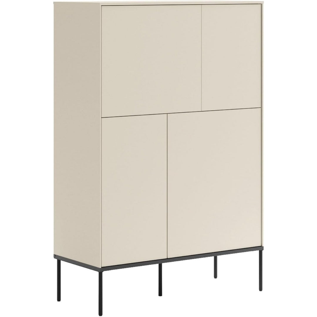 Sideboard mit einem Metallgestell und matten Oberflaechen
